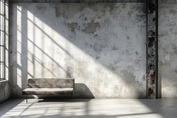 Modern space with a couch and sunlight
