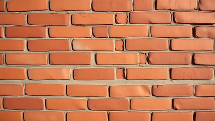 Close-up view of a textured red brick wall with warm vintage tones and even lighting.