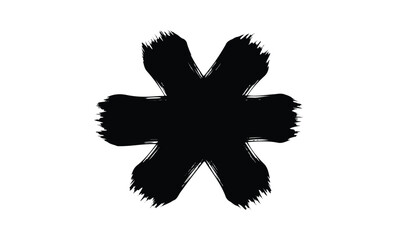 Fototapeta premium Bold black paintbrush stroke in x-shape. Vector retro hand drawn illustration