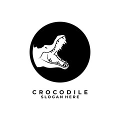Angry Crocodile logo design vector template
