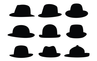 Hat Silhouette Icon Set – Classic & Contemporary Headwear for Fashion, Costume, and Cultural Projects