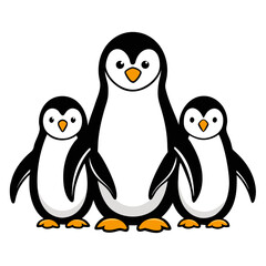 Penguins on White Background Vector