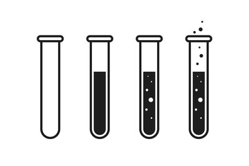 Test tube icon vector. Lab test tube vector symbol. Laboratory glass symbol. medical and microbiology laboratory symbols. Vector illustration