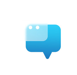 Modern Blue and White Gradient Speech Bubbles; Digital Communication Concept