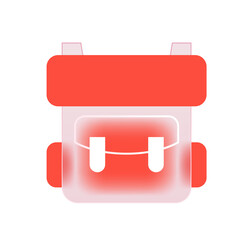 Modern Minimalist Coral Backpack Icon:  Travel, Adventure, and Lifestyle Branding Graphic