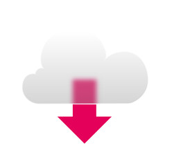 Abstract Cloud Computing Download Icon:  Modern, Clean, and Minimalist Design.