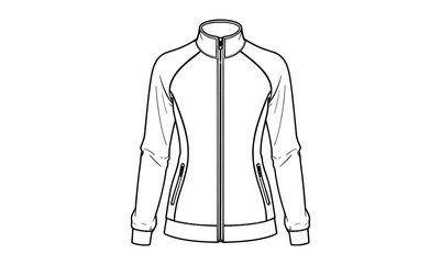 "Athletic Sports Jacket – Minimalist Line Art Clothing Icon"
