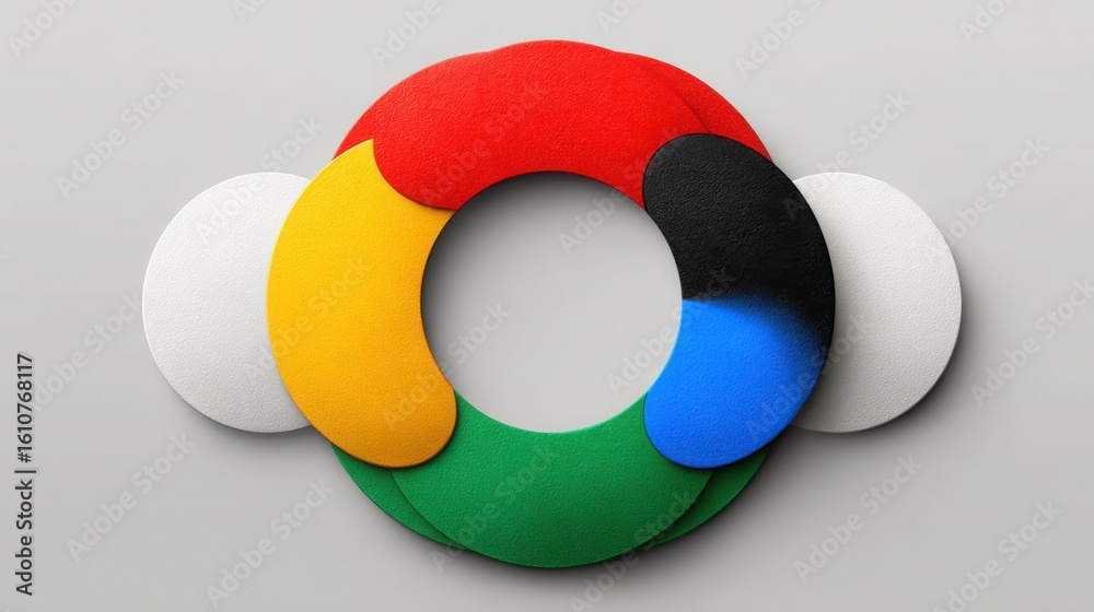 Poster a colorful circle displayed on a clean background representing visual clarity and innovative concept