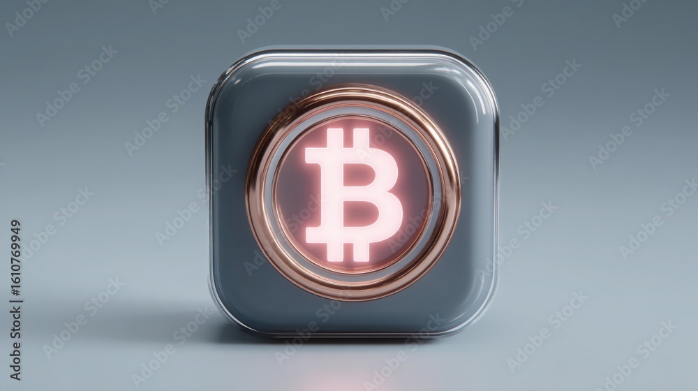 Poster bitcoin displayed in a futuristic user interface representing the concept of quantum bitcoin futures
