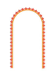 Durga Puja festive frame with traditional borders and vibrant background, ideal for sale banners, festival offers, and promotional ads. Perfect for print and digital use.