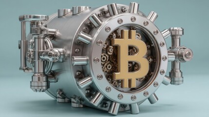 Striking silver and gold bitcoin coin symbolizing dual value and security in the world of cryptocurrency investment