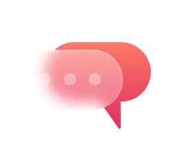 Modern Gradient Pink and Coral Speech Bubbles;  Communication Concept Icon