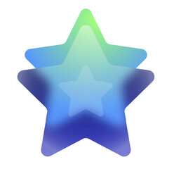 Obraz premium Abstract gradient blue and green layered star design, modern, minimalist, and hopeful.