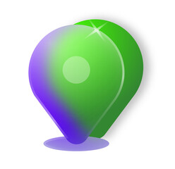 Abstract Gradient Green and Purple Location Pin Icon Design