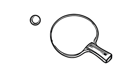 "Minimal Ping Pong Paddle Icon – Line Art Table Tennis Design"