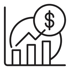 Financial Chart Currency Line Icon