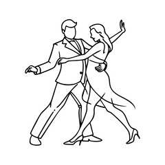 Fototapeta premium vector illustration of a dancing couple