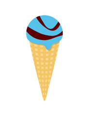 アイスクリーム　ミント　チョコレート　チョコミント　コーン　アイス　イラスト