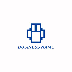 Obraz premium design logo creative foot dog and pixel