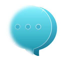 Modern Teal 3D Speech Bubble;  Clean, Minimalist Communication Concept;  Digital Chat Icon.