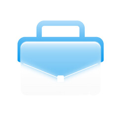 Modern Blue Briefcase Icon: Clean, Minimalist, Professional, Business, Corporate, Digital, App, Website, Graphic Design Element.