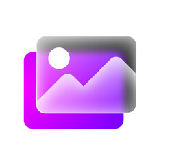 Abstract Purple and White Gradient Image Placeholder Icon Design