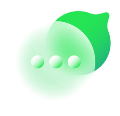 Abstract Green Speech Bubble Loading Icon: Modern, Minimalist, and Fresh Design