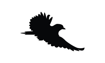 Flying American goldfinch bird Silhouette Design  And Vector Illustration. 