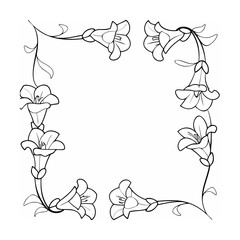 Floral corner border with bell shaped flowers bell flowers