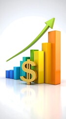 Colorful financial graph upward trend