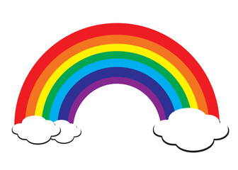Soft Rainbow Vector Design on Black Background