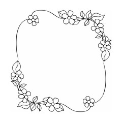 Floral border design with delicate blossoms and leaves