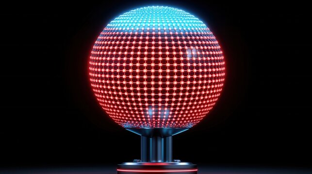 nature conservation concept. Disco ball reflecting colorful lights in darkness.