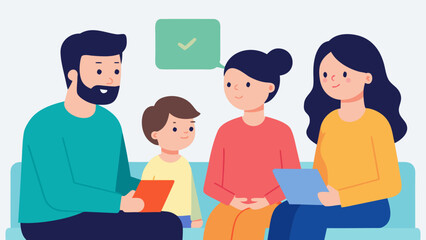 Fototapeta premium Family Therapy Session Illustration