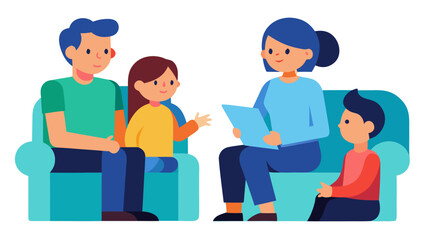 Family Therapy Session Illustration