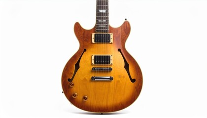 Fototapeta premium Sunburst Hollow-Body Electric Guitar Studio Shot