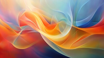 Obraz premium Abstract colorful flowing waves, dynamic, vibrant, smooth, silky texture.