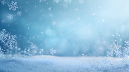 Naklejka premium Snowy Background for Seasonal Ads – Generative AI