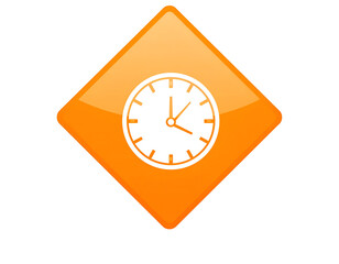 Orange Clock Icon Illustration