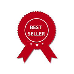 Red Best Seller Badge Ribbon Icon