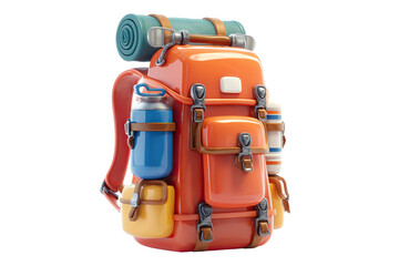 Naklejka premium Backpack for hiking on a transparent background.