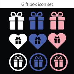 Gift box icon. Vector isolated elements. Christmas gift icon illustration vector symbol. Eps 10