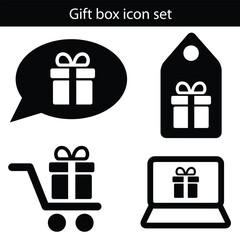 Gift box icon. Vector isolated elements. Christmas gift icon illustration vector symbol. Eps 10