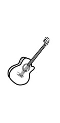 acoustic guitar isolated on white illustration