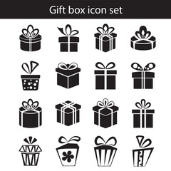 Gift box icon. Vector isolated elements. Christmas gift icon illustration vector symbol. Eps 10