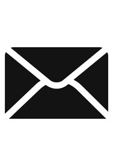 Black envelope graphic for mail or message
Simple email symbol; digital communication sign. 
 Icon of a closed letter; indicates new message
