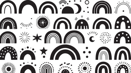 Obraz premium Doodle Rainbow Love Collection vector bundle
