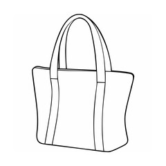 Black outline of a tote bag handbag accessory