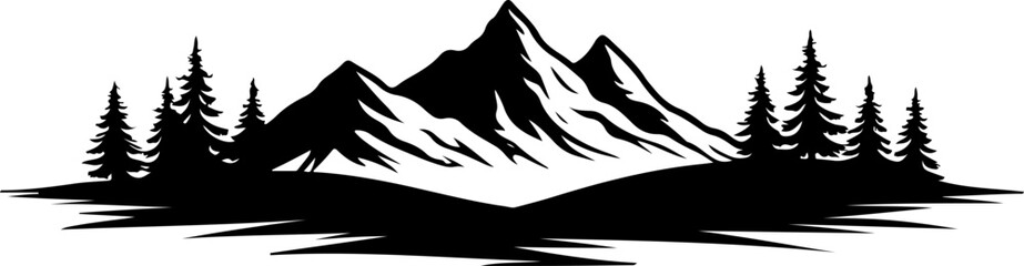 mountain man hiking, silhouette, vector bundle