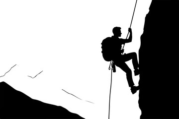 mountain man hiking, silhouette, vector bundle